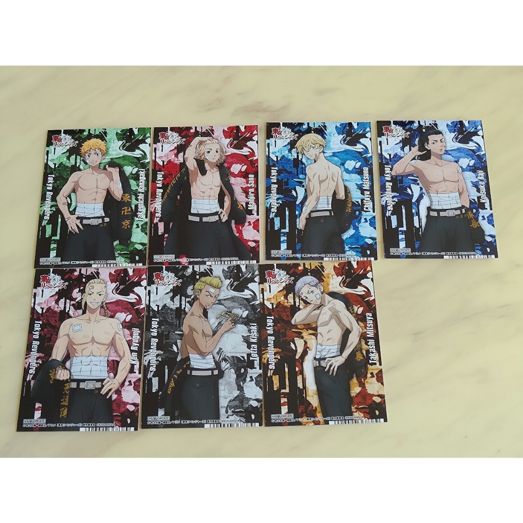 東京復仇者 相卡 明信片 佐野萬次郎 松野千冬 場地圭介 花垣武道 龍宮寺堅 三谷隆 稀咲鐵太