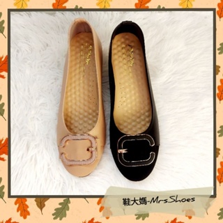 MIT台灣製 小香風大C釦飾 接料設計 軟Q厚乳膠 楔形鞋 共2色