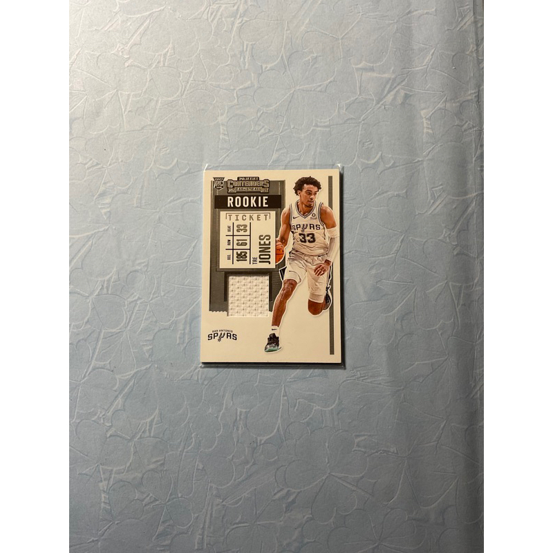 2020-21 Panini Contenders 馬刺TRE JONES Rookie Ticket RC 球衣卡