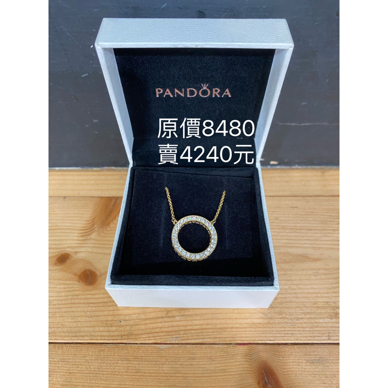 Pandora 潘朵拉迪士尼 全新但擺放很久 正品 退坑鑲鑽圓形項鍊