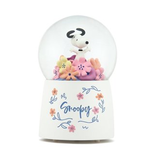 【哈比屋音樂盒】Snoopy史努比百花齊放 水晶球音樂盒 禮物