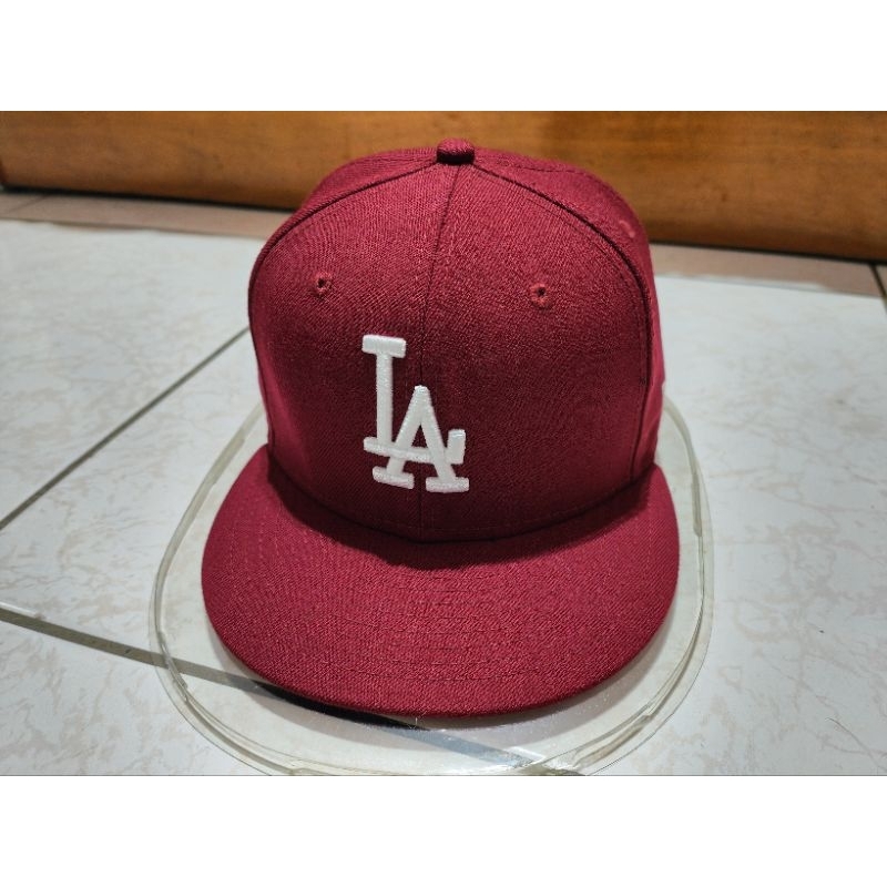 MLB帽子New era 59fifty 紅色LA道奇棒球帽