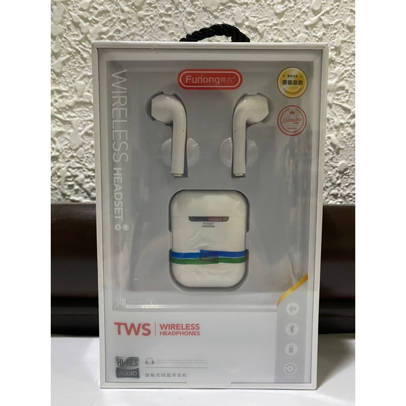 娃娃機商品 弗農 Funong TWS藍牙耳機 白色 含充電倉 自有品牌 R222 夾物 全新未拆 無線藍芽耳機