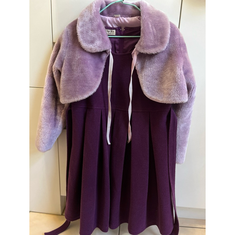紫色背心裙女童套裝12（二手）