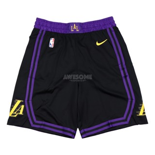 [歐鉉]NIKE NBA DRY LOS ANGELES LAKERS 黑紫 湖人隊 球褲 DX8706-010