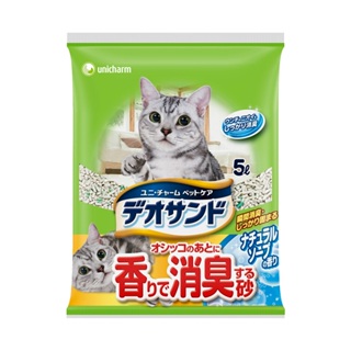 日本Unicharm Pet 消臭大師 尿尿後消臭貓砂 (綠茶香/肥皂香/森林香) (5L/包)