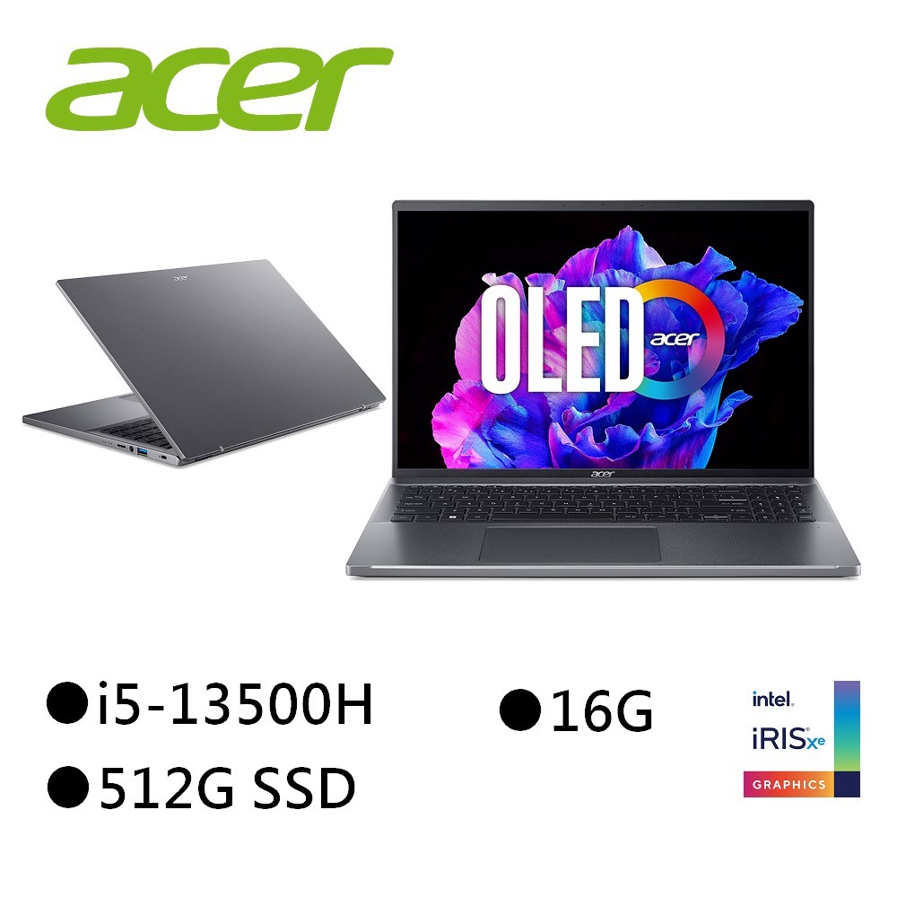 Acer 宏碁 Swift Go SFG16-71-55WZ 16吋OLED輕薄筆電 i5-13500H/512G