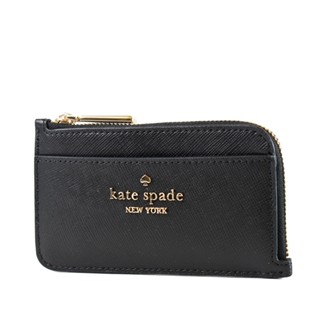 KATE SPADE 防刮十字紋證件零錢包-黑色 【美國正品 現貨】