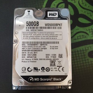 中古 二手 含稅 2.5吋 wd 黑標 wd5000bpkt 7200轉7200rpm機械硬碟scorpio black