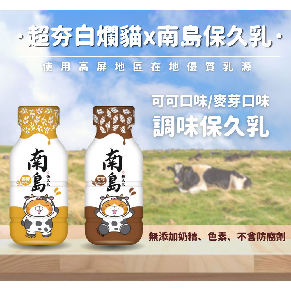 白爛貓 x 南島保久乳230ml PP瓶 可可牛乳 麥芽牛乳 隨機送玩具
