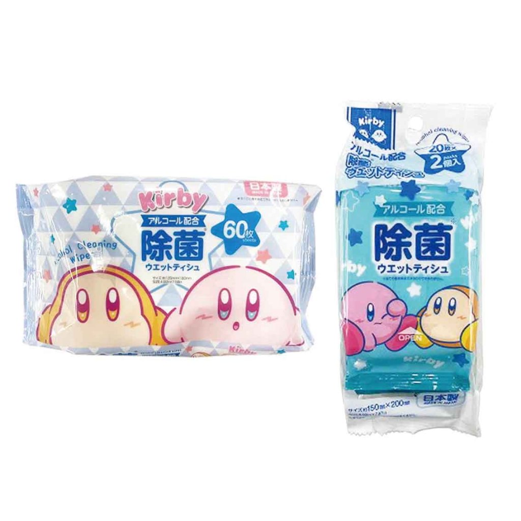 ✔現貨🍯 日本正品 Kirby 卡比之星消毒濕紙巾 消毒片迷你 除菌濕紙巾 衛生用品 20張2入【J-M3090】