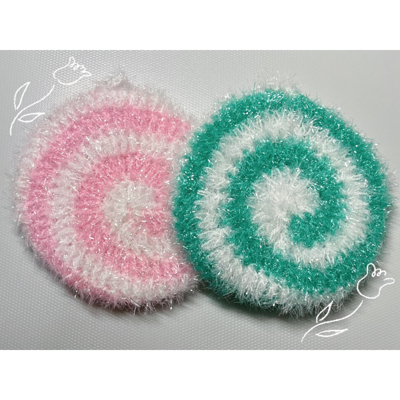 💕毛屋小舖💕手工編織韓國造型菜瓜布～螺旋  清潔巾 洗碗巾