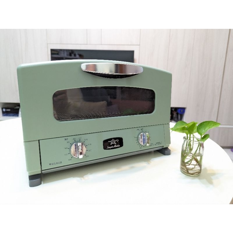 日本Sengoku Aladdin 千石阿拉丁「專利0.2秒瞬熱」4枚燒復古多用途烤箱 AET-G13T
