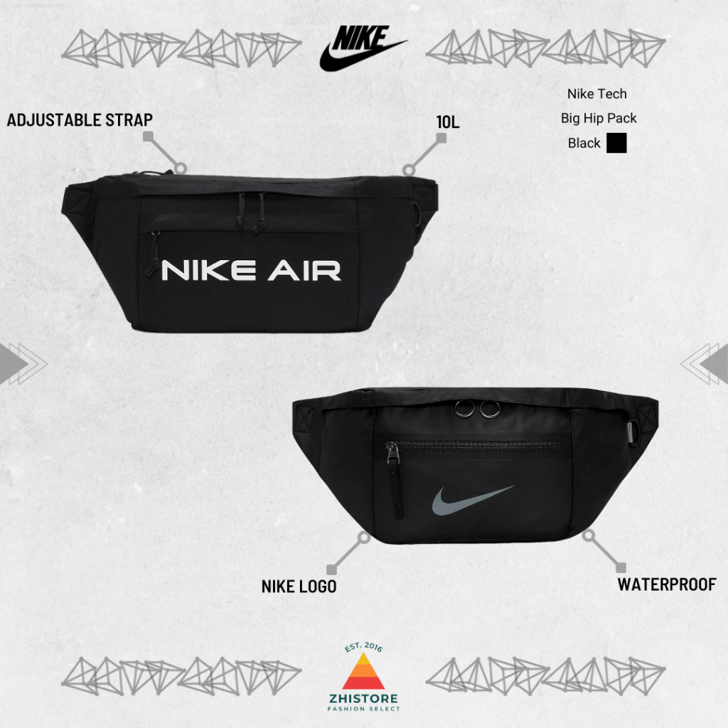 【ZhiStore】Nike Air Tech 大腰包 側背包 大容量 黑色 DC7354-010 DO7956-010
