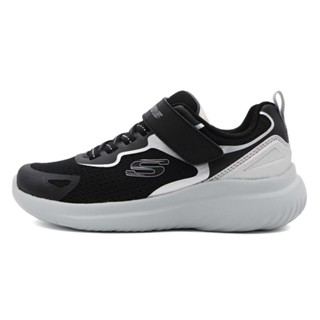 SKECHERS BOUNDER 2.0 魔鬼氈 運動鞋 中童 黑銀 R9894 (403902LBSL)