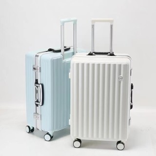 高階鋁框密碼鎖行李箱 結實耐用靜音萬向輪旅行箱 男女學生商務出行拉桿箱 大容量韓版登機箱24發貨20吋24吋28吋