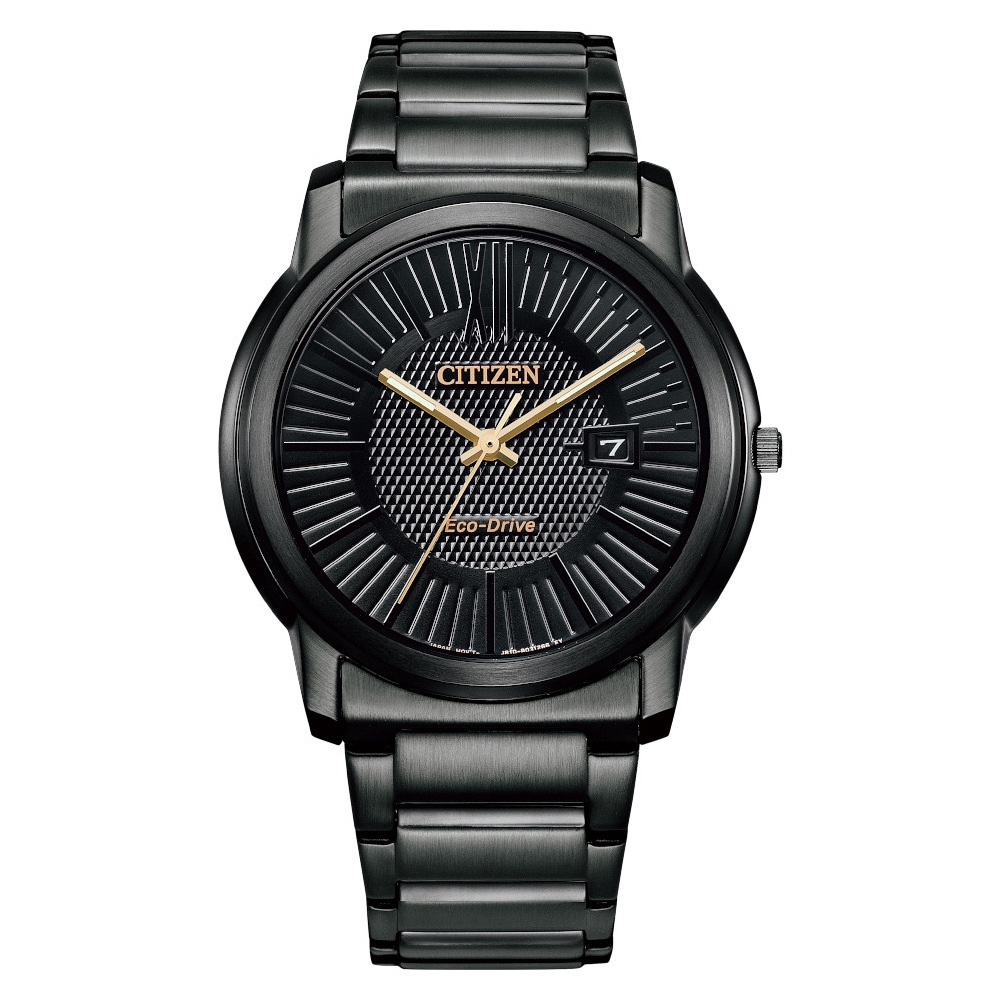 (聊聊享更優惠) CITIZEN星辰 PAIR 對錶 經典簡約黑鋼 光動能腕錶 42mm AW1217-83E