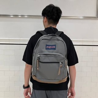 jansport right pack 電腦格 單邊水壺 灰色麂皮後背包