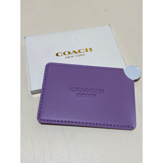 COACH 紫色皮套隨身鏡