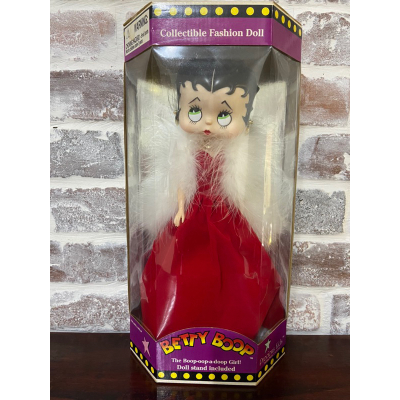 美國早期老物件1998年 12吋 Betty boop doll 貝蒂娃娃紅色禮服