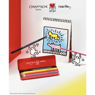 瑞士CARAN D'ACHE卡達 + Keith Haring 聯名 2023聖誕限定版 水溶性色鉛筆組-11支入