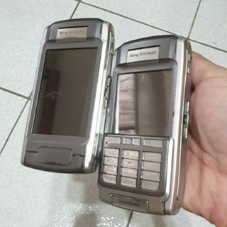 出清經典收藏 Sony Ericsson 鈦灰色 兩隻 P910i 法國製 PDA 滾輪 觸控手