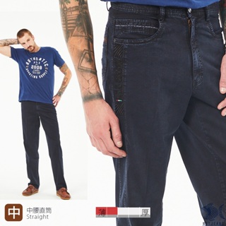 【NST Jeans】North字母圖騰 拼接牛仔男褲-中腰直筒 390(5908) 台灣製