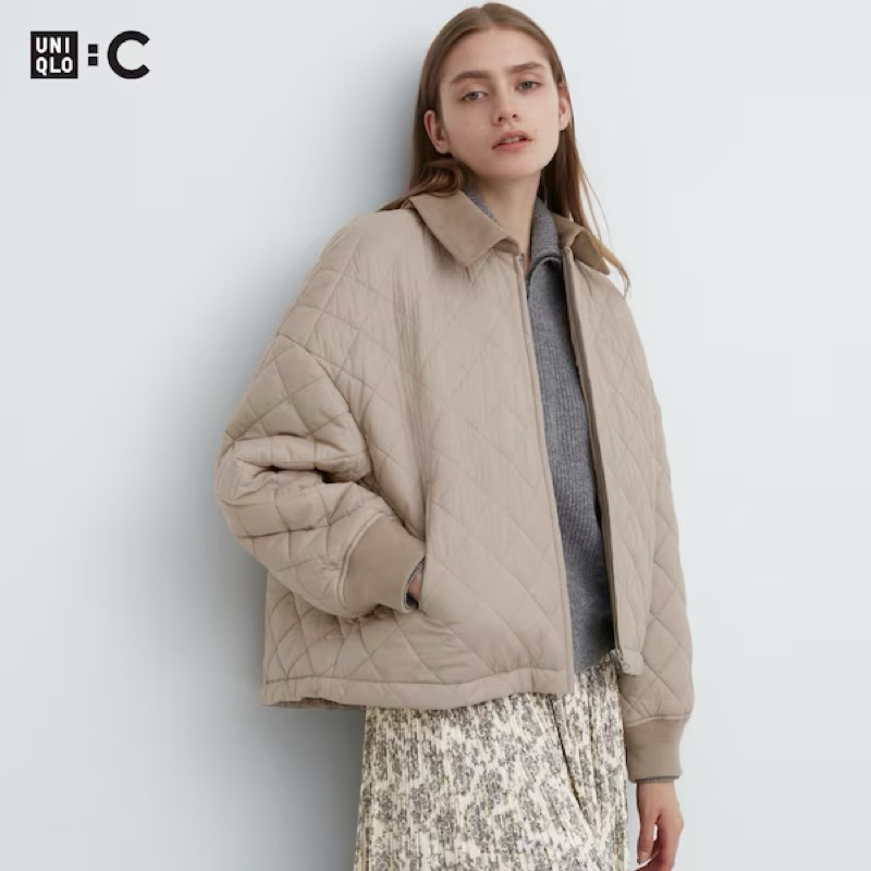 日本帶回 現貨 Uniqlo C 聯名PUFFTECH 輕暖科技布勞森外套 beige XS