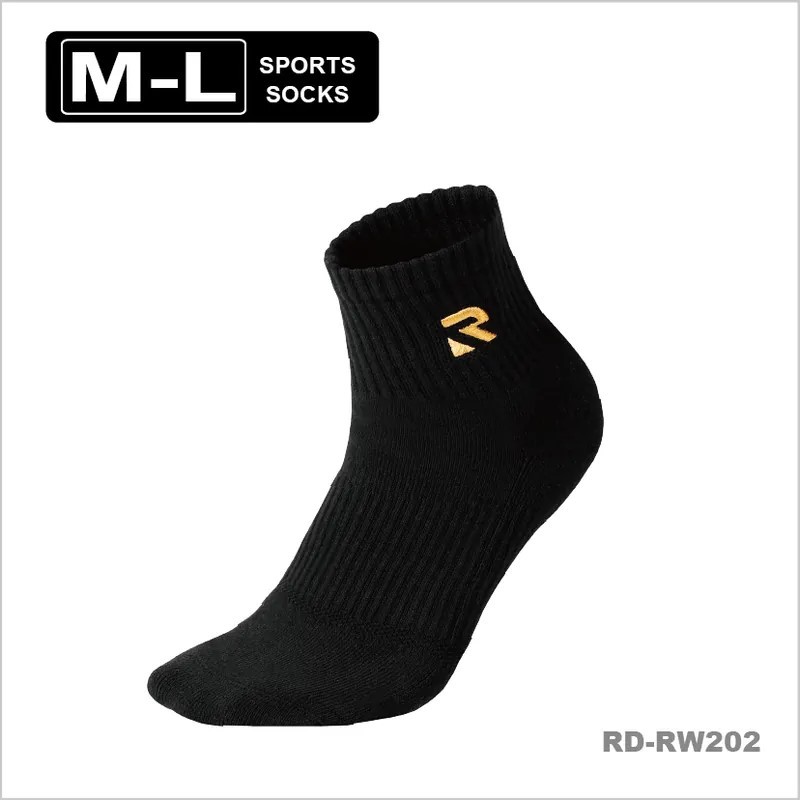 【初中羽球】REDSON(瑞森) 襪子 網羽厚底襪 黑底金字/白字RD-RW202/RD-RW203《襪子、運動襪》