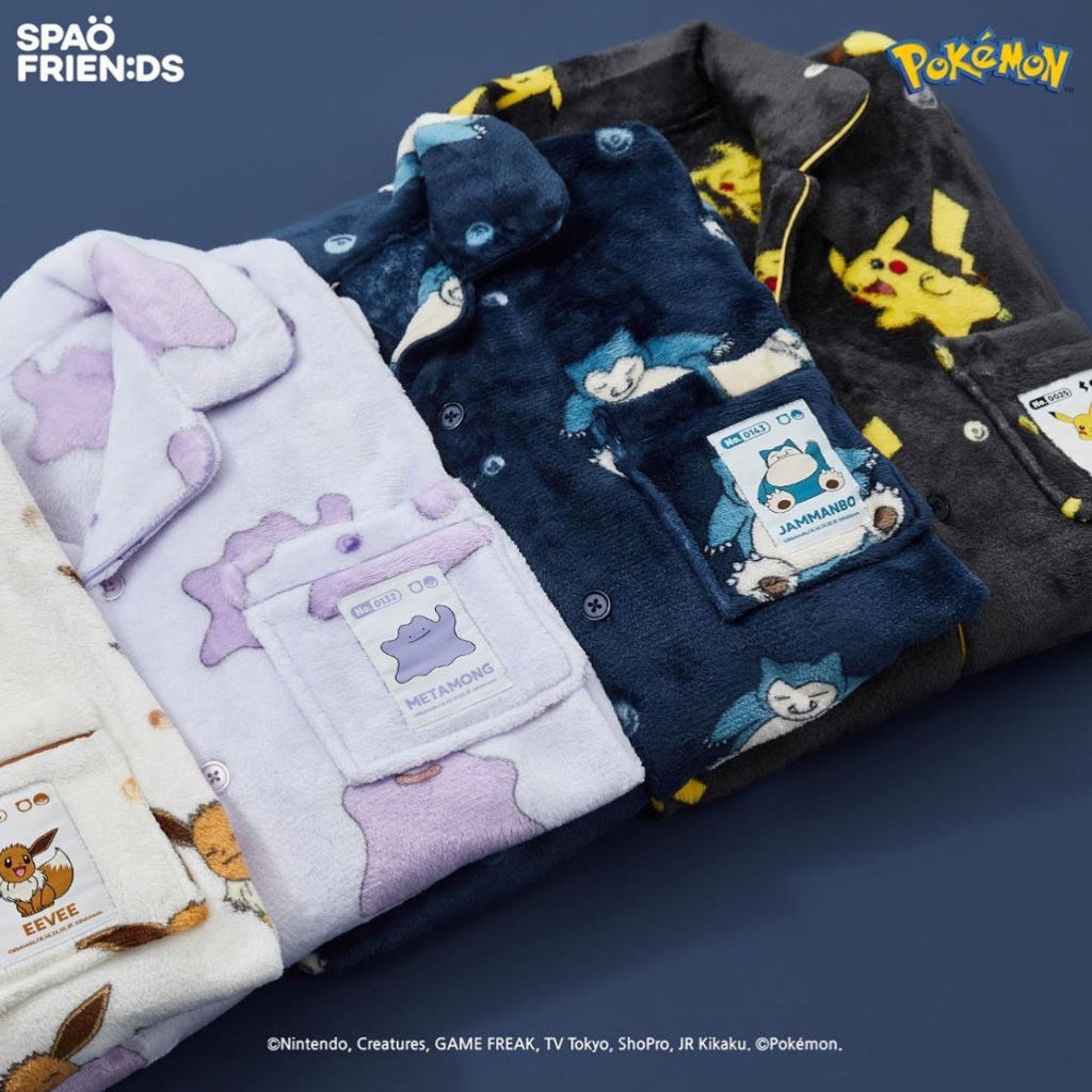【台現】SPAO 23FW 寶可夢 睡衣 絨毛睡衣 神奇寶貝 韓國代購 居家服 正版聯名 百變怪 卡比獸 情侶睡衣