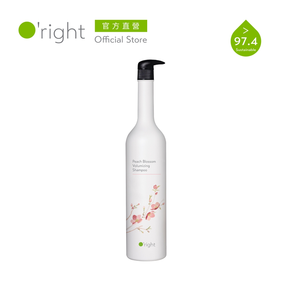 O'right 歐萊德 桃花豐盈洗髮精1000mL (細軟髮、扁塌髮質推薦)