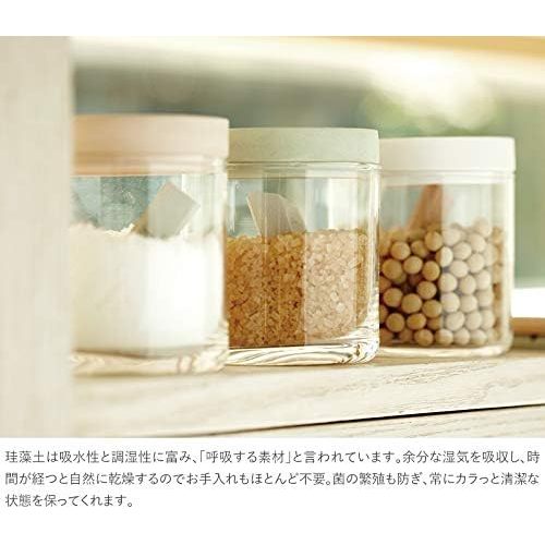 日本製 soil 珪藻土 圓形玻璃食材罐（綠色） 收納罐 密封罐 儲物罐 防潮 除濕