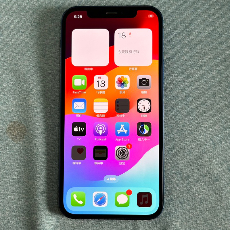 iPhone 12 64G 藍 功能正常 二手 Iphone12 i12 6.1吋 蘋果 apple 螢幕細微刮傷 台中