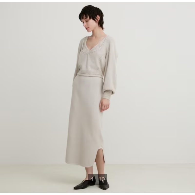 全新Uniqlo mame聯名款3D織法長裙，售黑