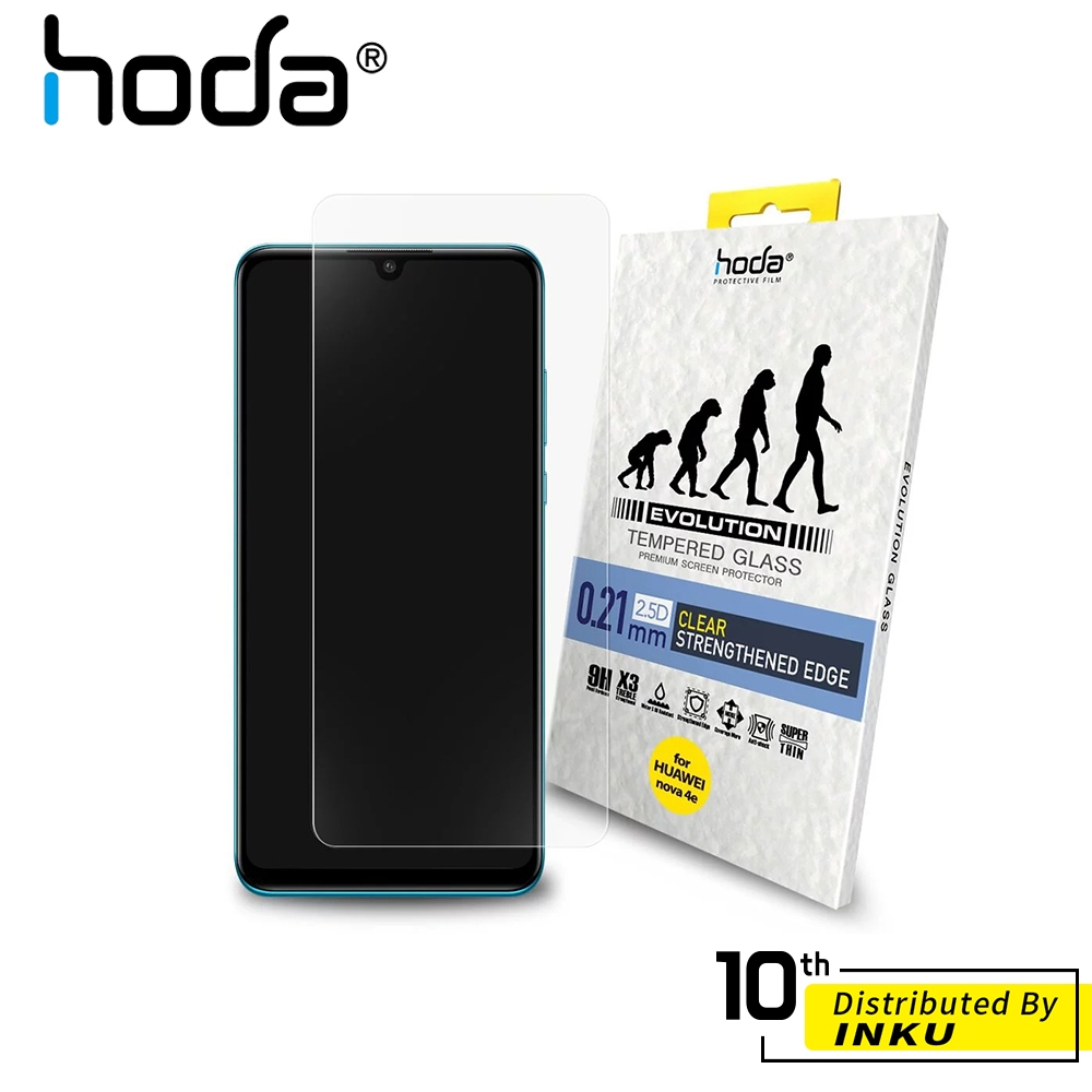 hoda 適用 HUAWEI nova4e 0.21mm 進化版邊緣強化全透明玻璃保護貼 手機貼 抗刮 高清 保護貼