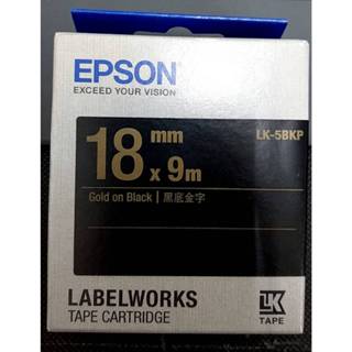 全新附發票！EPSON LK-5BKP 黑底金字 標籤帶 粉彩系列 (寬度18mm) 標籤貼紙 S655407