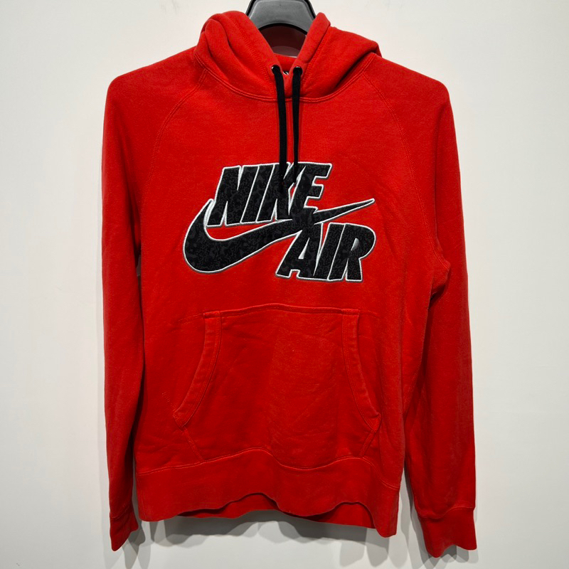 老麥古著 Nike AIR 耐吉 長袖連帽T恤/帽T 紅色 二手 男M號 CK1708