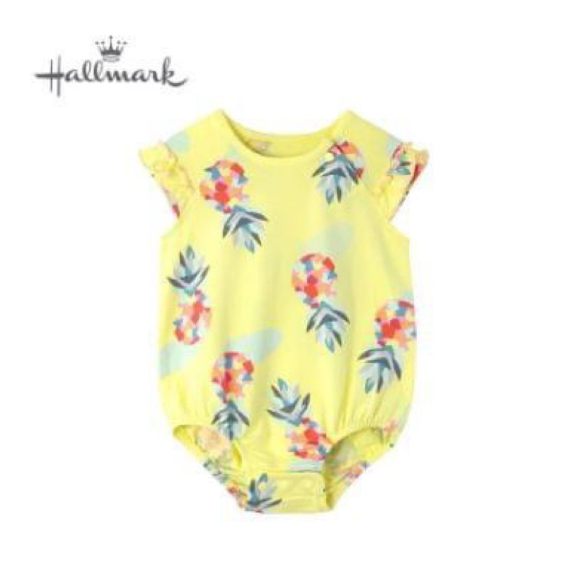 美國Hellmark  baby 女嬰竹系列鳳梨短袖包屁衣 ,3-6M