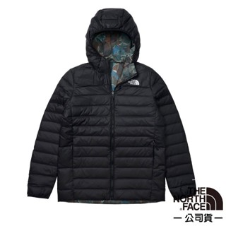 【The North Face】男 款防潑水保暖兩面穿連帽羽絨外套/登山健行羽絨衣 禦寒雪衣 黑色 83OM