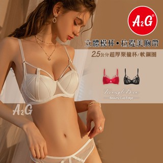 絕版品‼️A2G®【性感美胸帶、軟鋼圈內衣】臺灣獨賣 超厚墊2.5公分 透氣網紗背片 半罩內衣 性感鏤空 內衣 8212