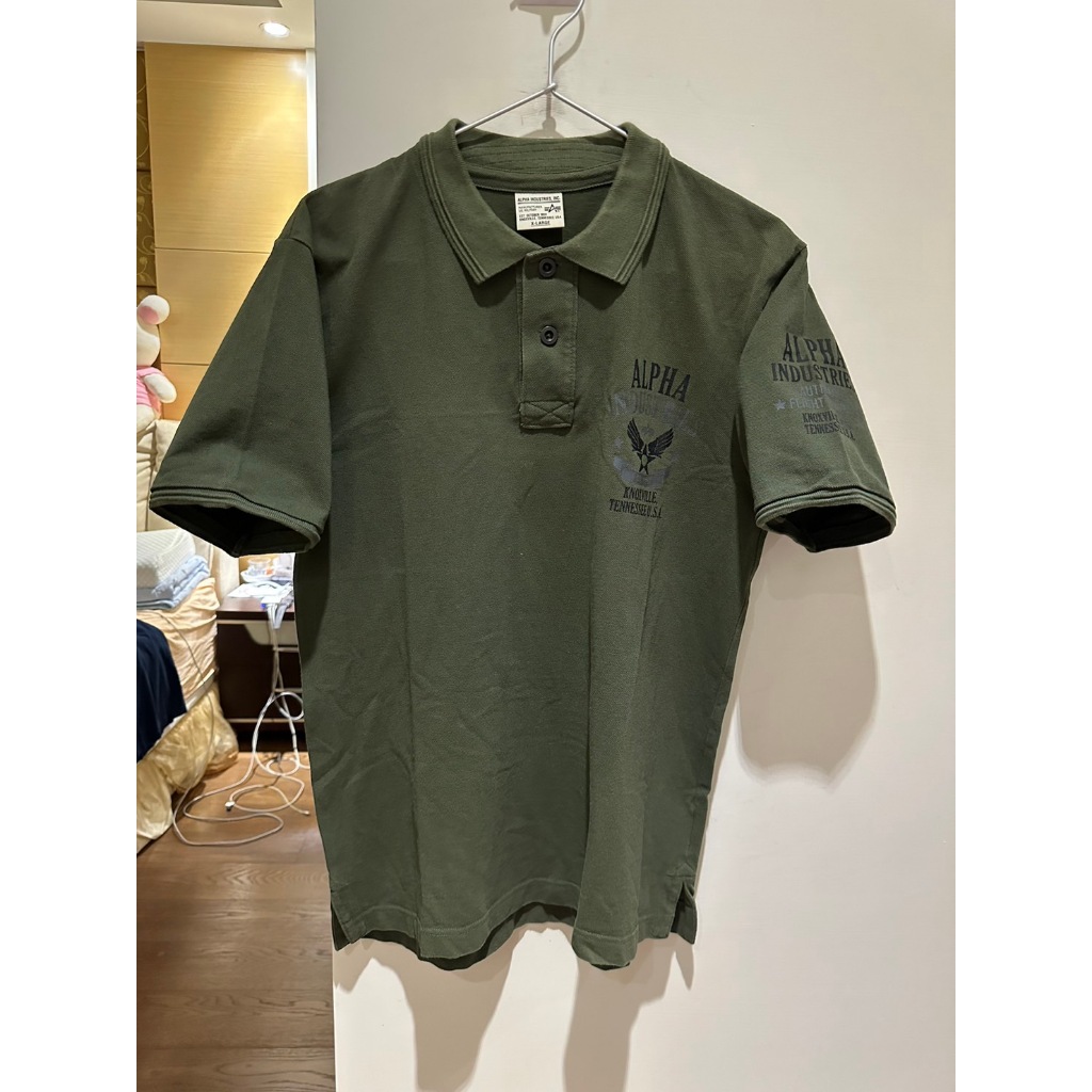 Alpha industries 日線 短袖 POLO衫 兩色可選(深藍/軍綠) 尺寸XL 二手