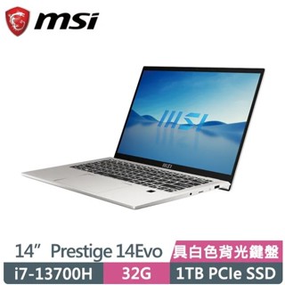 MSI Prestige 14Evo B13M-495TW(i7-13700H/32G/1TB SSD/14吋FHD