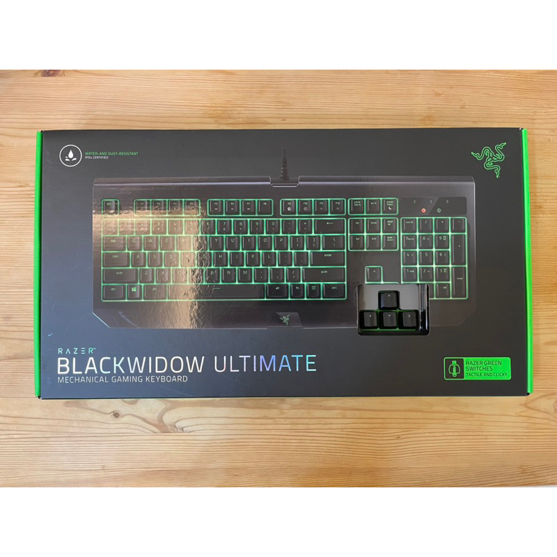Razer 雷蛇 Blackwidow Ultimate 黑寡婦終極版 機械鍵盤 綠軸 繁中版 含原盒/說明書/貼紙