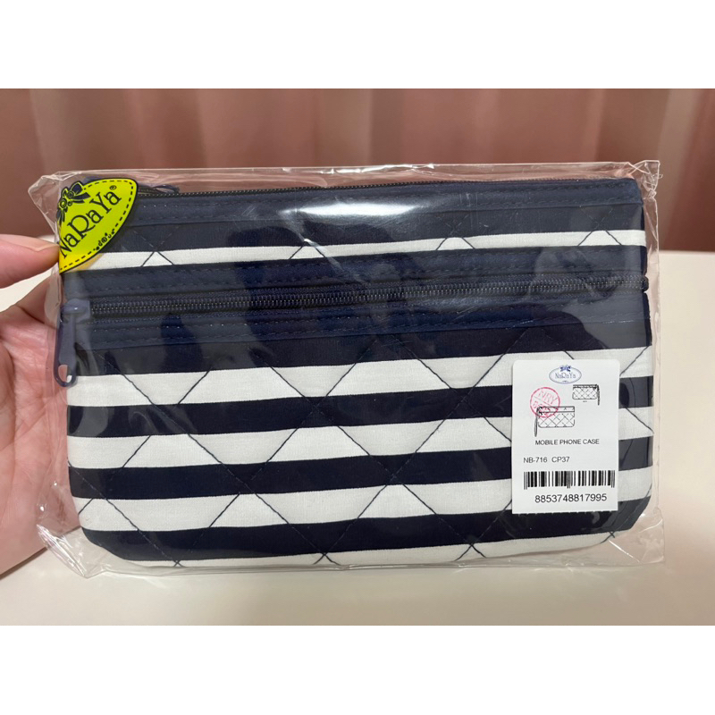 全新泰國曼谷包NaRaYa藍白雙層手拿包 手掛包 手提可拆 旅遊雙幣包 錢包 收納分類包