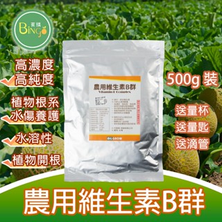 賓購 農用維生素 B群 500g 水溶性 抗逆境 淹水根系保護 開根 多肉 觀葉 鹿角蕨 果樹 菜苗 雨季風災植物抗逆境