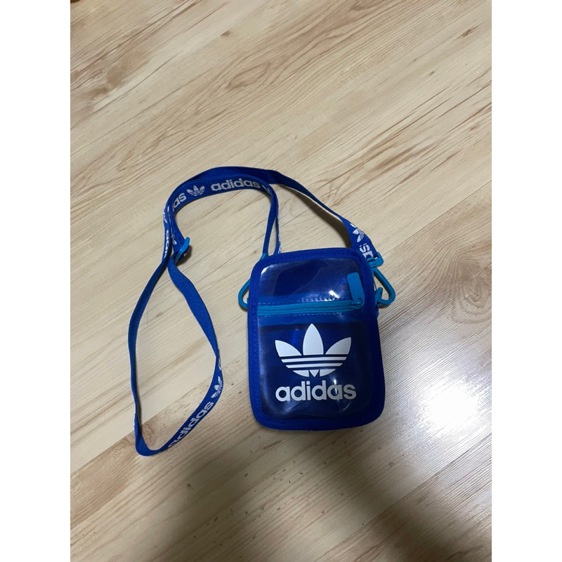 Adidas 透明側背包-藍-H51003