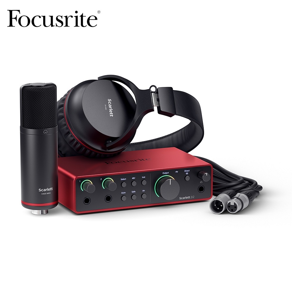 第四代 Focusrite 錄音介面套組 Scarlett 2i2 Studio 電容式麥克風 監聽耳機【他,在旅行】