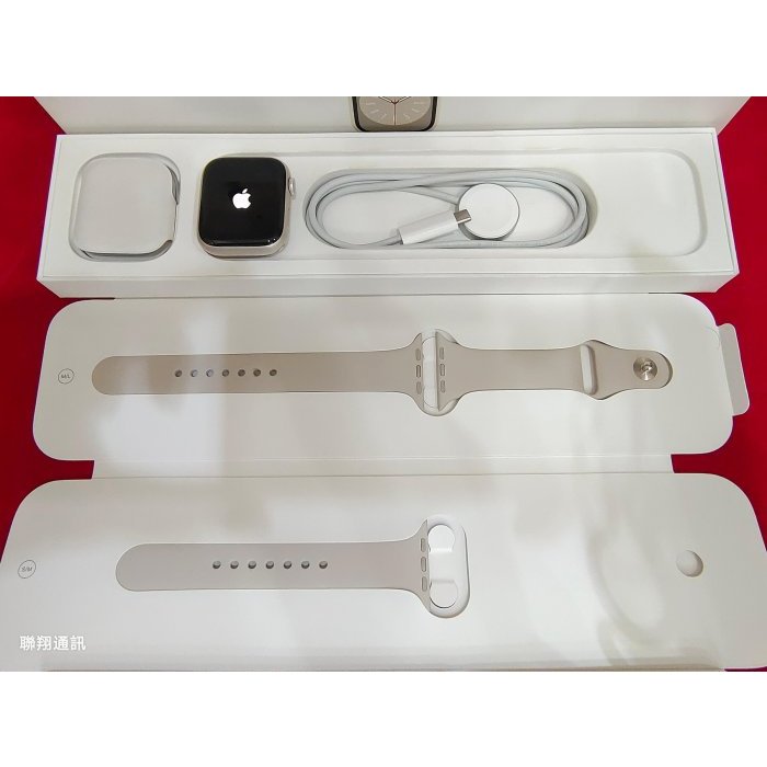 聯翔通訊 電池100%台灣已過保固2023/11/15 星光色 Apple Watch S8 45mm GPS版※換機優