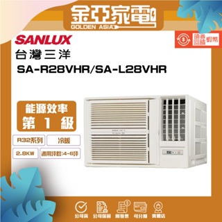 SANLUX 台灣三洋 4-6坪變頻R32冷暖窗型右吹式SA-R28VHR/左吹式SA-L28VHR