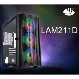 視博通 LAM211D(B) ARGB 側開式 透側 鐵網 240 水冷 MATX 電腦機殼 散熱 機殼